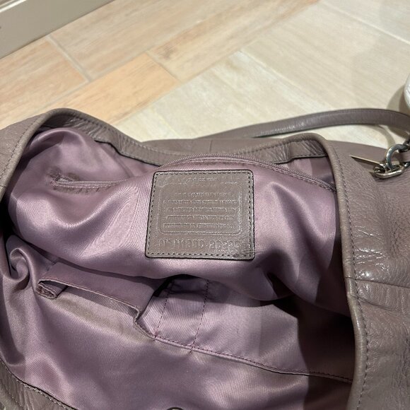 Womens Coach Madison H1380-26225 Lavender Pebbled Leather Shoulder Tote Handbag - Picture 9 of 16